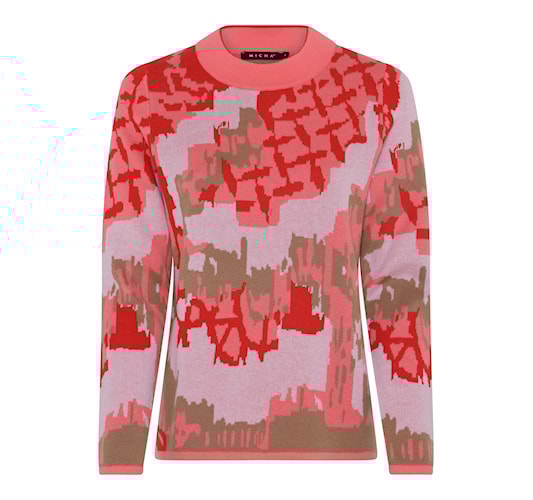 MICHA Graphic Jacquard Strik - Koral/Latte - S
