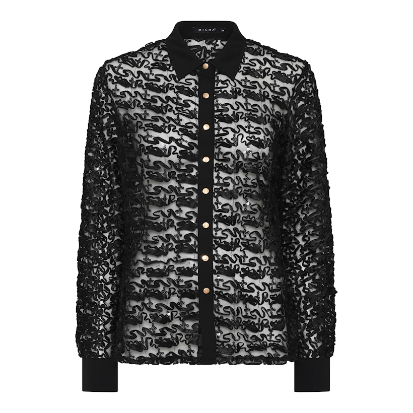 MICHA Palietter Blonde and Strik - Sort - Str. 34